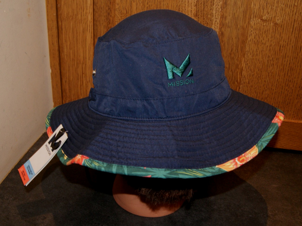 NEW Mission Cooling Boonie Bucket Hat S/M Lightweight Blue UPF 50 Cooling Floral